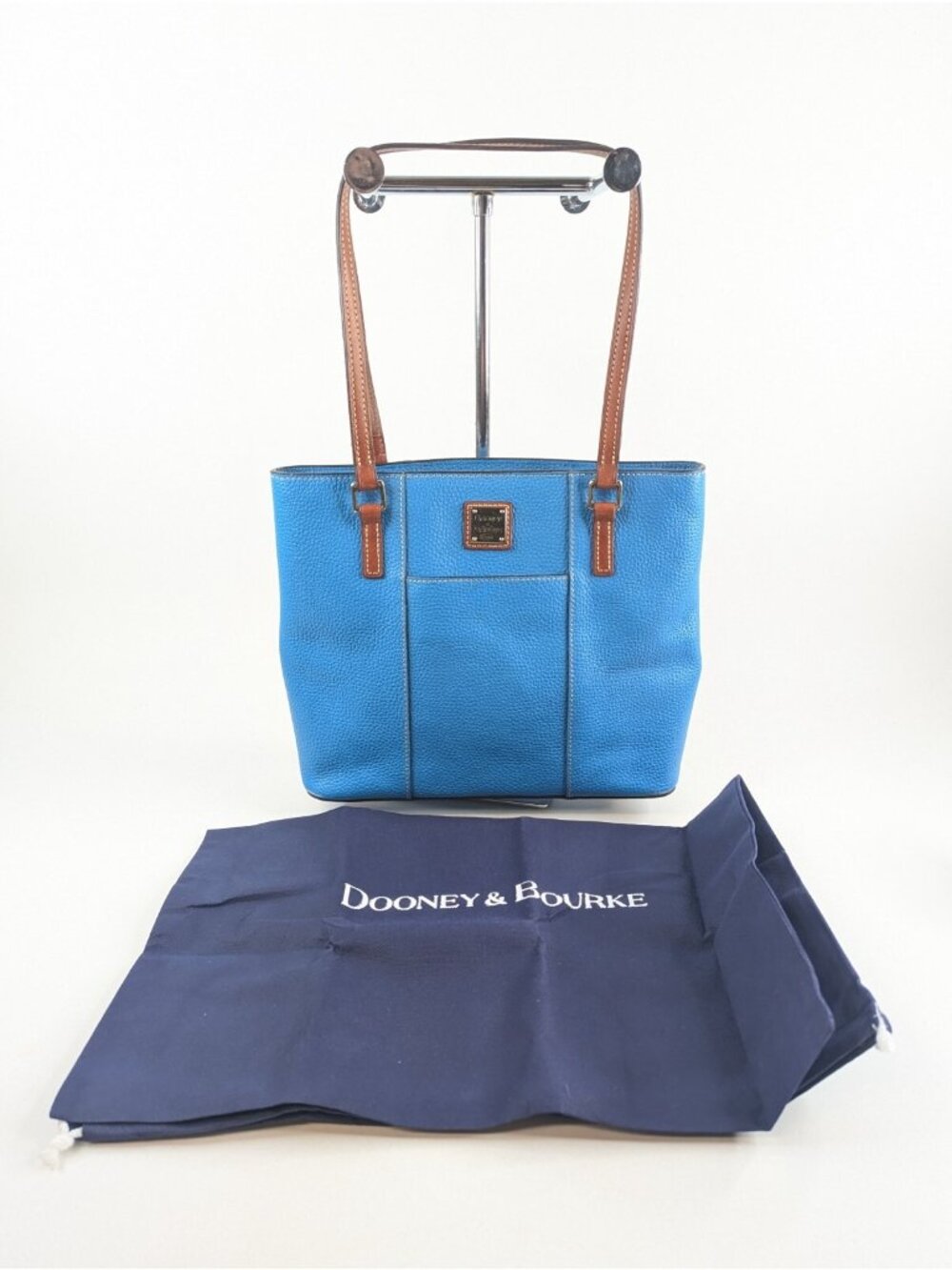 DOONEY & BOURKE Blue Pebble Grain Lexington Tote Purse Hand Bag - Picture 3 of 15